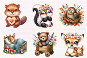 Woodland Clip art, Baby Animals, an Illustration by CreationArt (Thumbnail 4 of 6)
