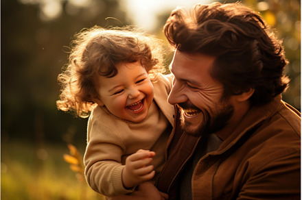 Father and daughter sharing a laugh, a Nature Photo by Ylivdesign