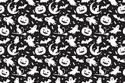 Black and white Halloween pattern, a Pattern Graphic by Yayasya (Thumbnail 3 of 3)