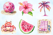 Pink Summer Sublimation Clipart, an Illustration by Craft Nest (Thumbnail 2 of 6)