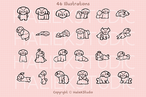 Cute Shih Tzus Procreate Stamps