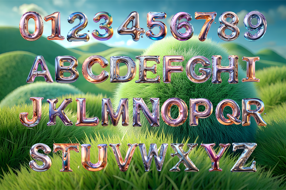 Metallic liquid PNG font, an Object Illustration by Chaka_32 (Photo 2 of 4)