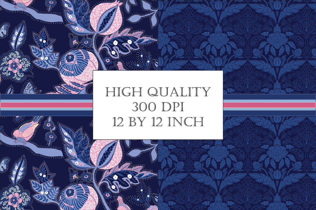 Indian Floral Patterns Shalimar Pink, a Pattern Graphic by RachelStudio (Photo 4 of 10)