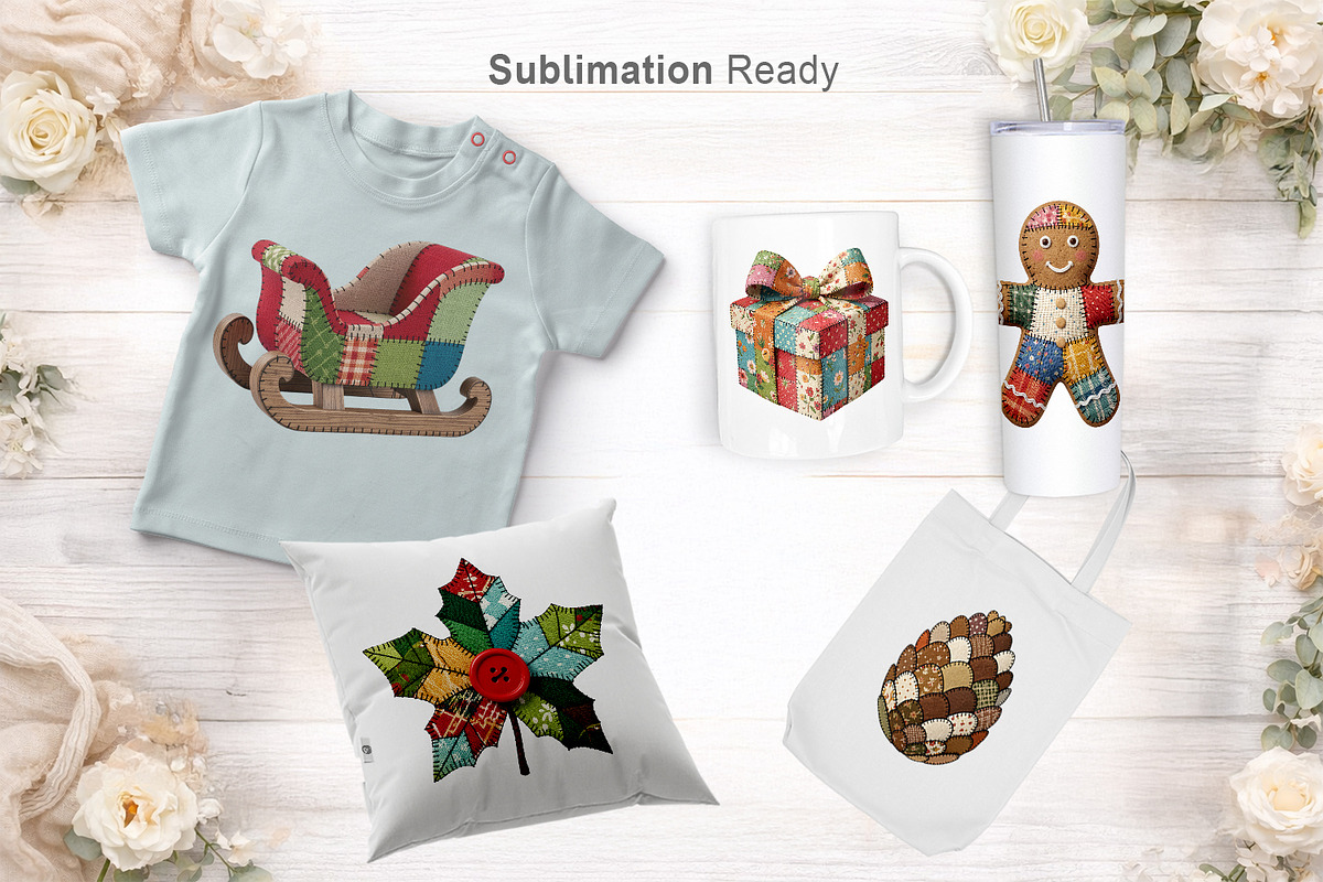 Christmas Patchwork Clipart, a Seasonal Illustration by Artnoy (Photo 6 of 7)