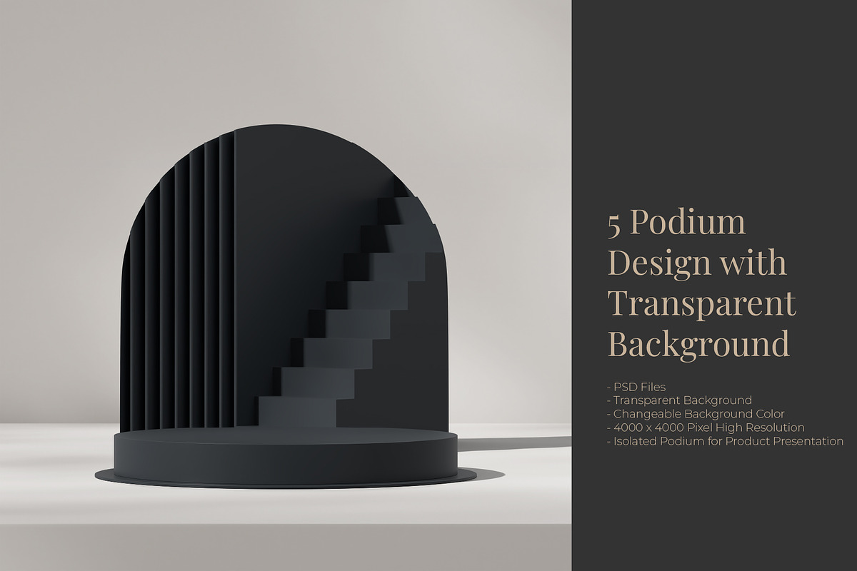 5 Podium with Transparent Background, a Background Graphic by faustudio (Photo 1 of 7)