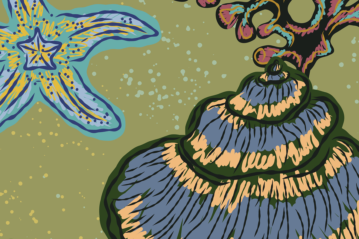Vintage Seashell Coastal Nautica, a Pattern Graphic by NayaChu (Photo 6 of 9)