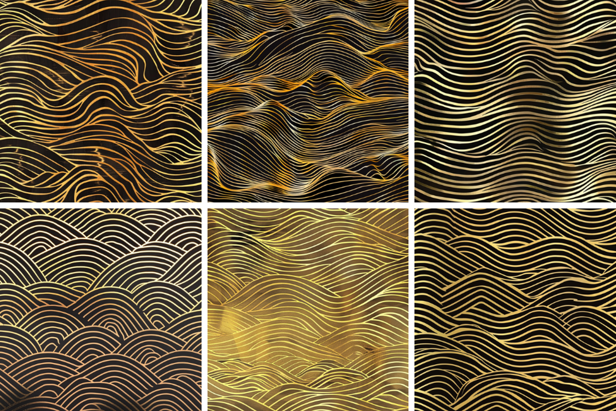 Gold Waves Seamless Patterns, a Pattern Graphic by PrintablesByFranklyn (Photo 4 of 4)