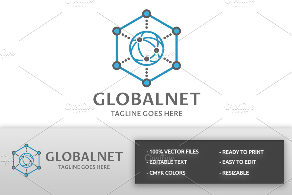 Globalnet Logo, a Branding & Logo Template by Design_Planet