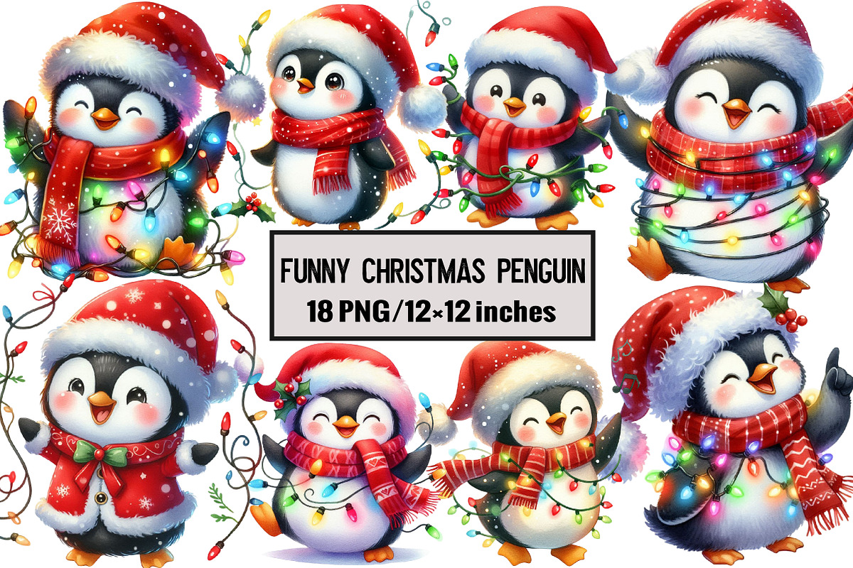 Funny Christmas Penguin, an Illustration by Design Market (Photo 1 of 3)