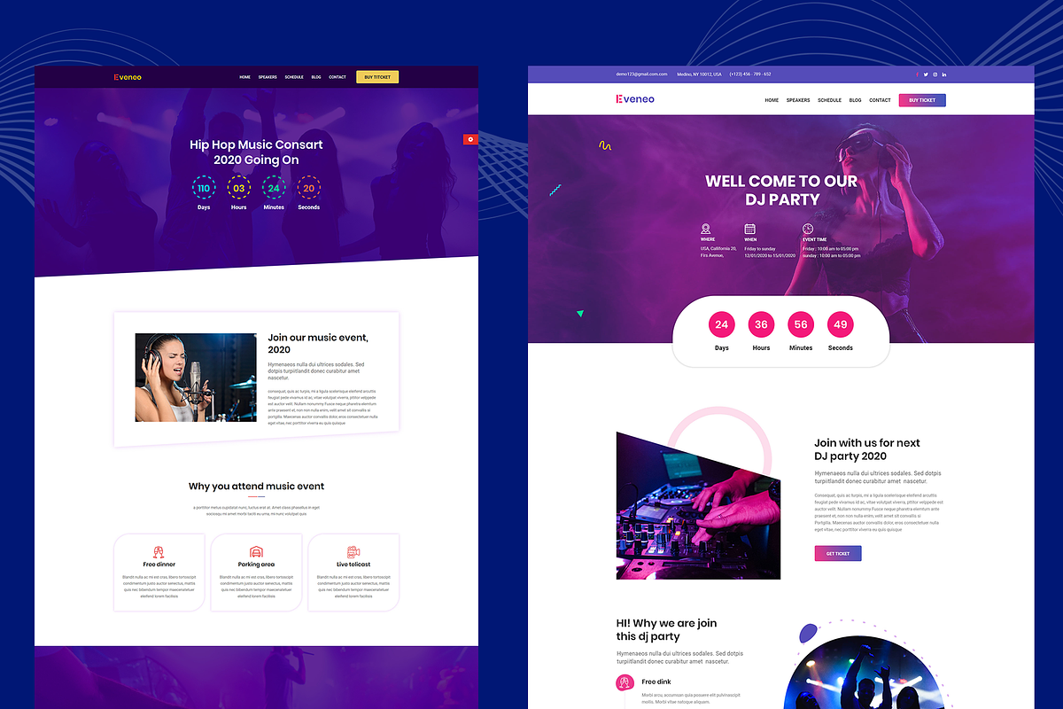 Eveneo - Multipurpose Event Template, a HTML Template by THESOFTKING (Photo 3 of 4)