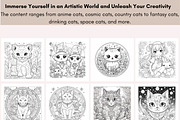 30 Cute Cat Coloring Book for Adults, an Animal Illustration by LA Design (Thumbnail 5 of 10)