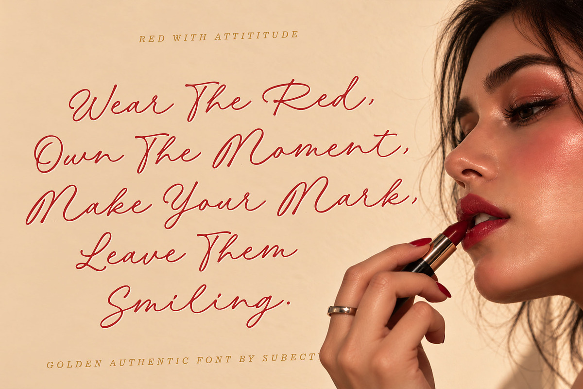 Golden Authentic - Cursive Font, a Script Font by Subectype Studio (Photo 6 of 12)