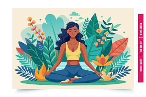 Tropical Meditation Pose, an Illustration by Tanuart