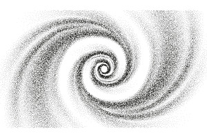 A dotted grainy gradient spiral flow, an Illustration by Andrey Yaroslavtsev