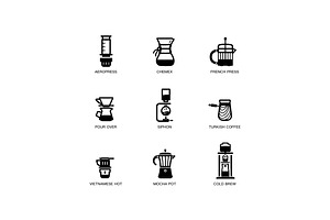 Coffee Brewing Methods - Icons