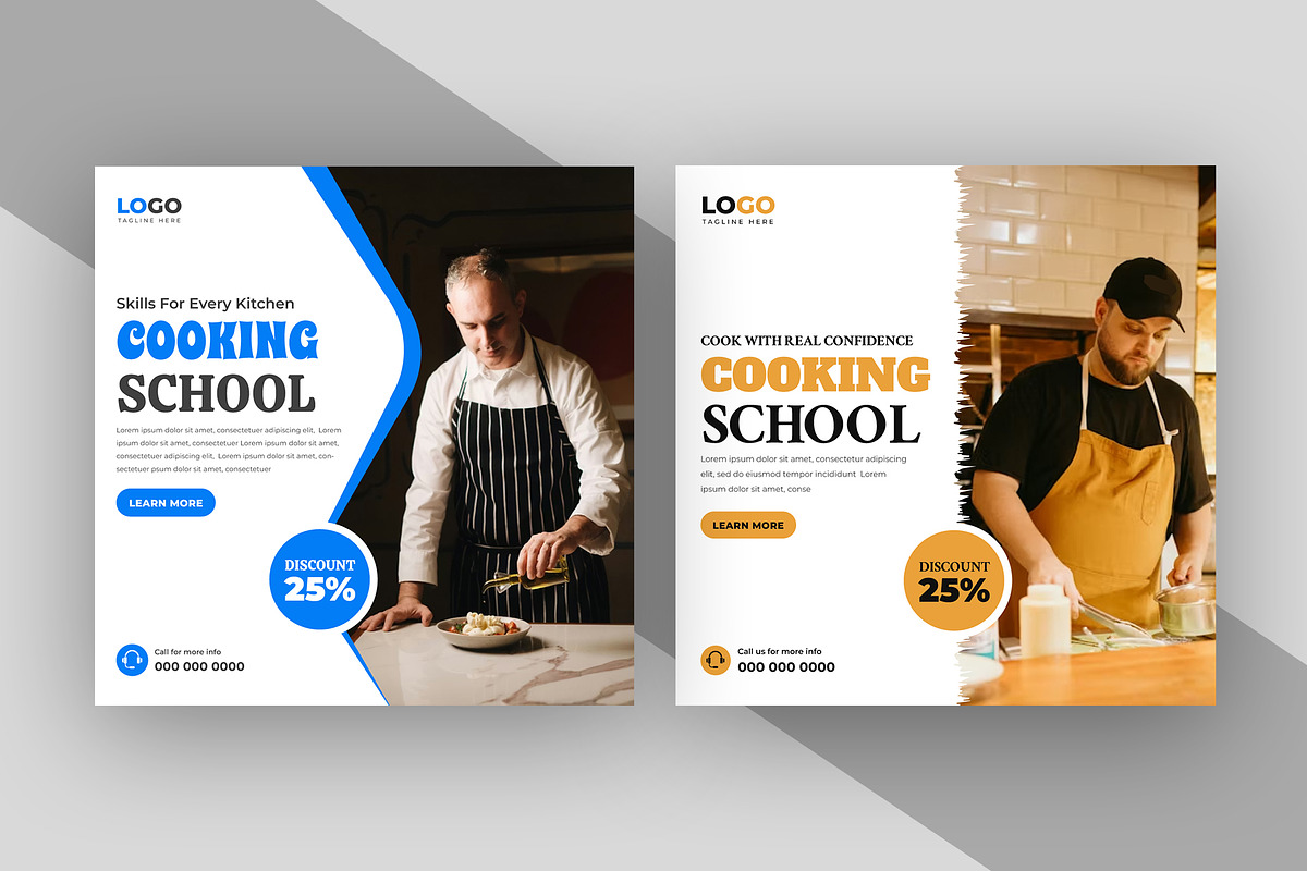 Cooking School Social Media Post, a Social Media Template by nandinigraphics (Photo 1 of 2)