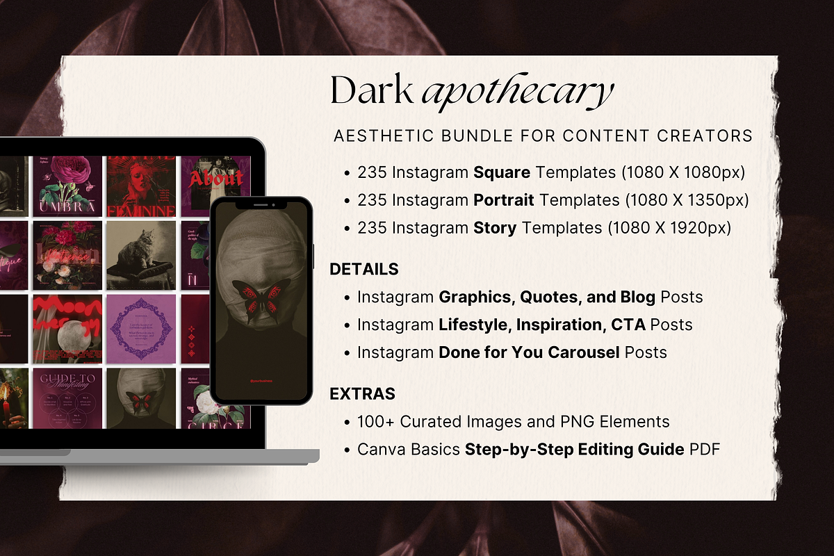 Dark Apothecary Social Media Bundle, a Social Media Template by The Flossy Finch (Photo 3 of 17)