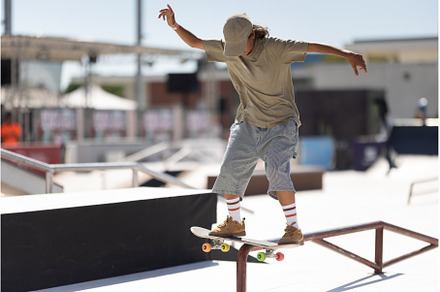 Skater in mid-air above the ramp, a Sports & Recreation Photo by Barcelona_dreams