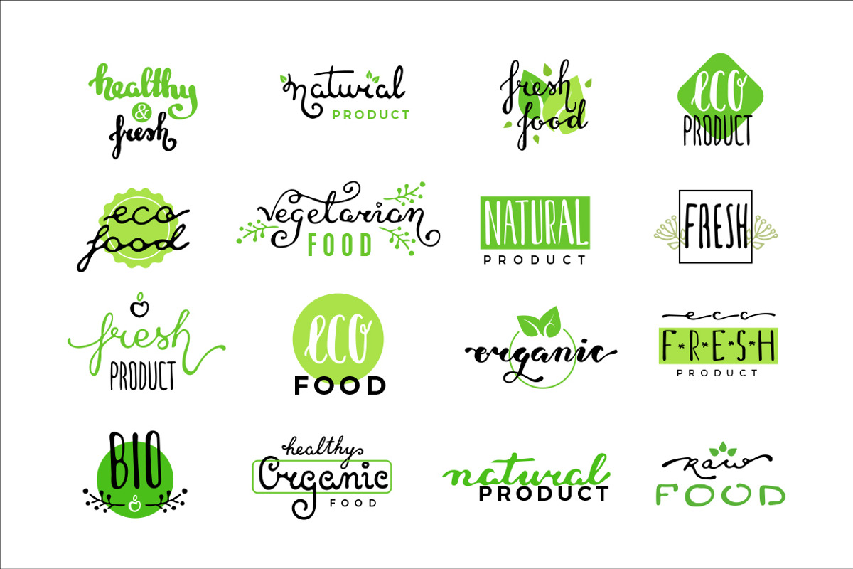 Fresh eco logo set, a Branding & Logo Template by Magda (Photo 1 of 2)