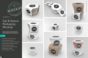 Tub And Sleeve Packaging Mockup