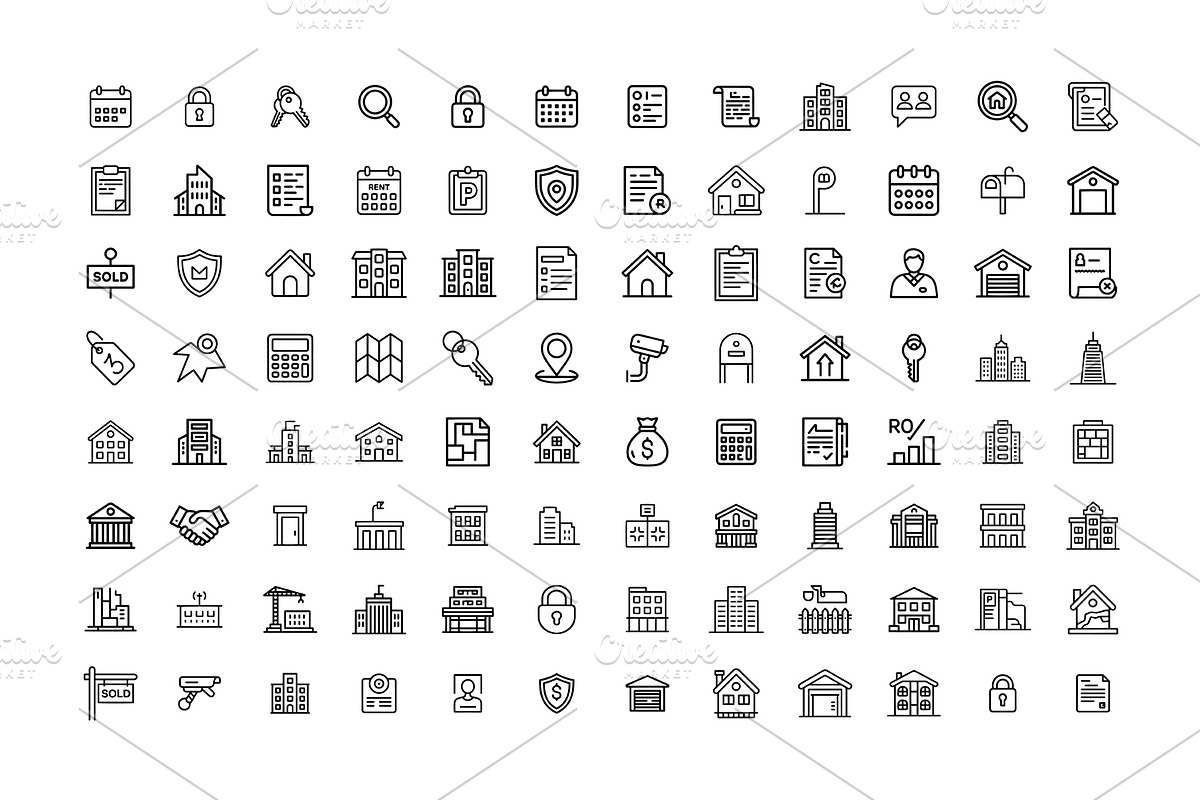 Real Estate & Construction Line Icon, an Outline Icon by gstudiovect21 (Photo 3 of 4)