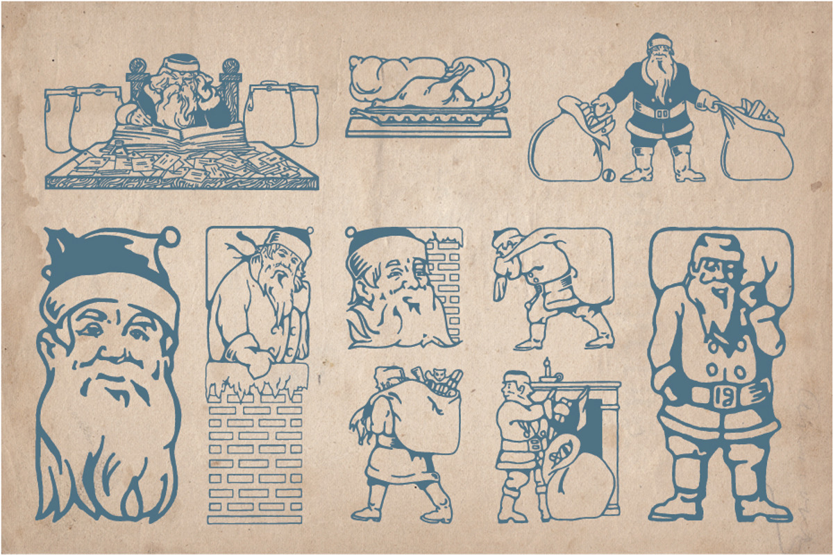 70 Vintage Christmas Illustrations, a Seasonal Illustration by Mr Vintage (Photo 4 of 9)