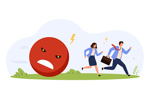 Business Running Angry Feedback, a Person Illustration by Flashvector
