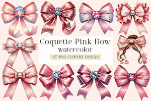 Coquette Pink Bow Clipart, an Illustration by DreamArtGraphic