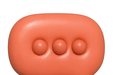 Inflated retro speech bubble with th