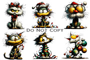 Whimsical Christmas Cat Clipart, an Illustration by Craft Nest (Thumbnail 2 of 8)