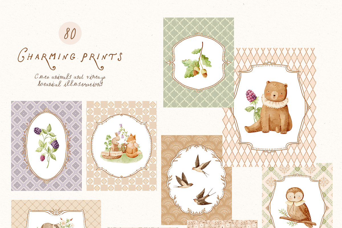 Charming meadow - woodland clipart, a Decorative Illustration by polikarpovaart (Photo 23 of 30)