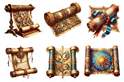 Vintage Medieval Scroll Clipart, a Graphic by CitraGraphics (Thumbnail 3 of 4)
