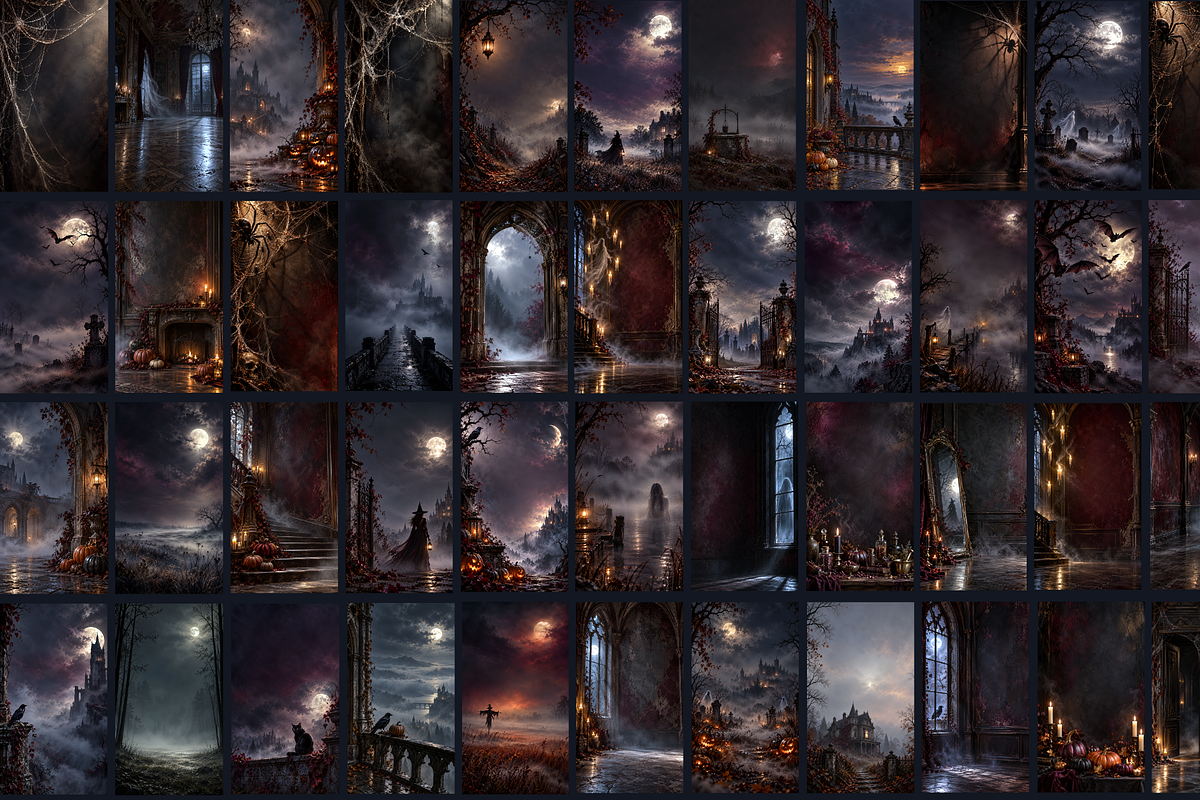 Spooky Gothic Halloween Backgrounds, a Background Graphic by MarisoArt (Photo 6 of 6)