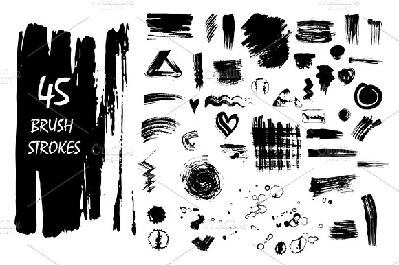 45 Vector Brush Strokes