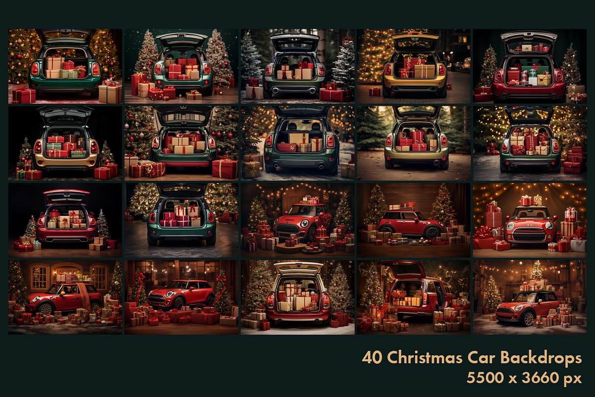 40 Christmas Car Digital Backdrops, a Background Graphic by HappyNews (Photo 4 of 5)