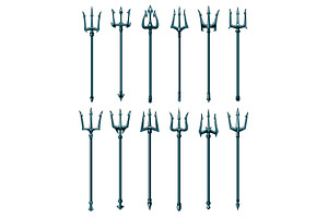 Nautical Trident Fork Icons