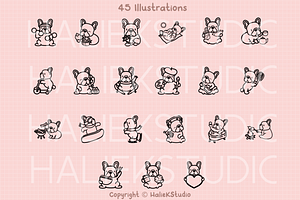 French Bulldog Procreate Stamp Brush