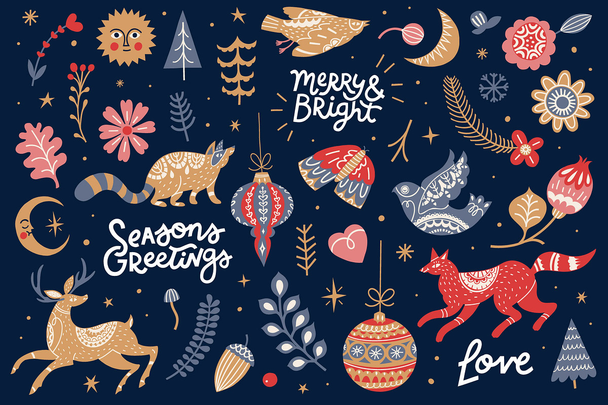 Festive Folk Graphic Collection, a Seasonal Illustration by rouxsupplyco (Photo 11 of 12)