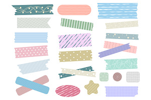 Set of cute decorative adhesive, an Object Illustration by Tati_Kli