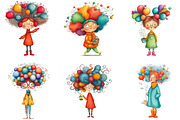 Quirky Christmas Girl Clipart, an Illustration by DreamArtGraphic (Thumbnail 3 of 5)