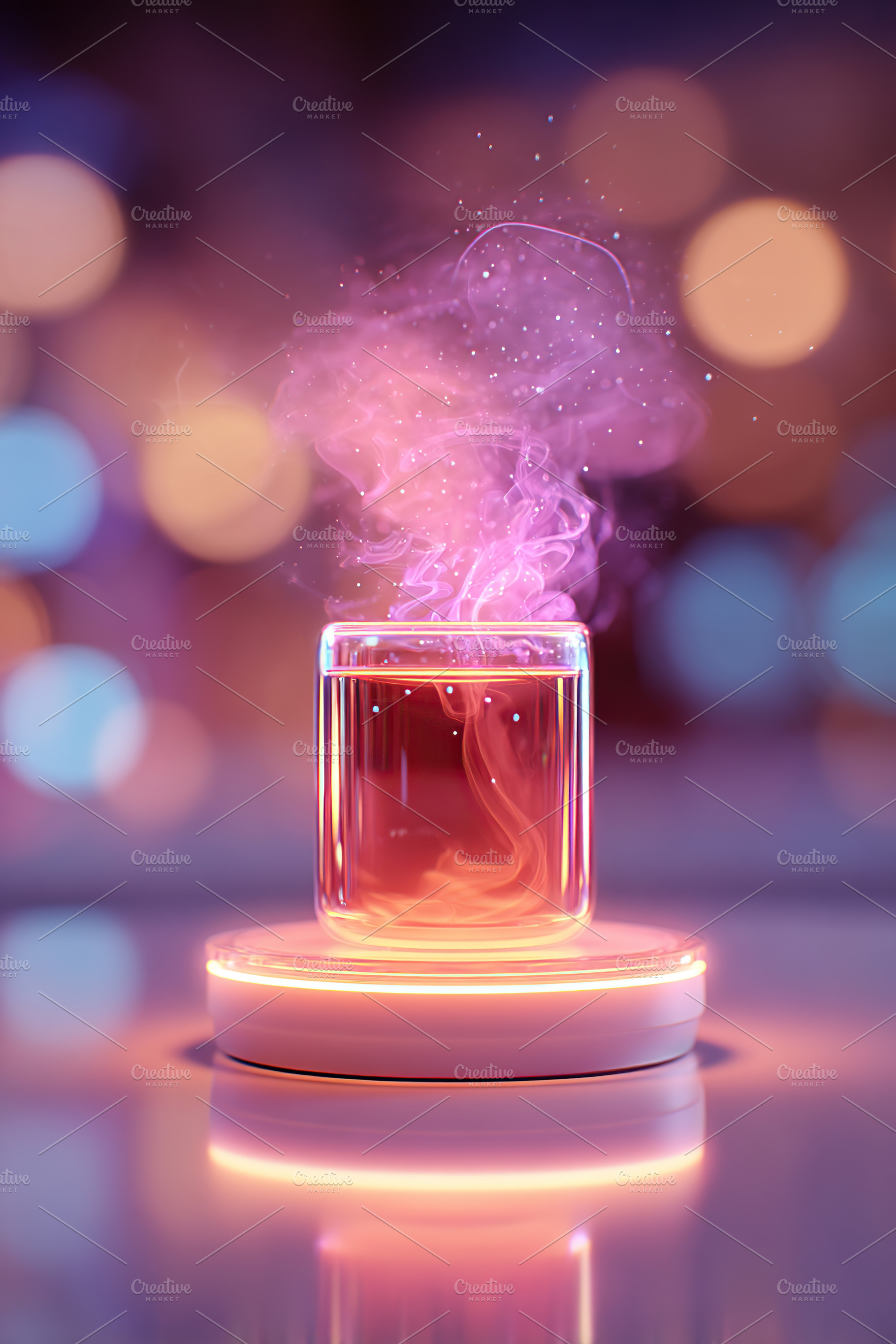 Smart aromatherapy device releasing scented steam in a tranquil environment, a Food & Drink Photo by AlyaAnd