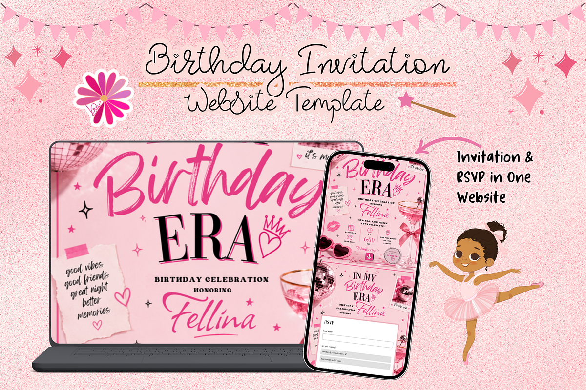 In My Birthday Era RSVP Website, a Social Media Template by bellaROSEworkshop (Photo 3 of 5)