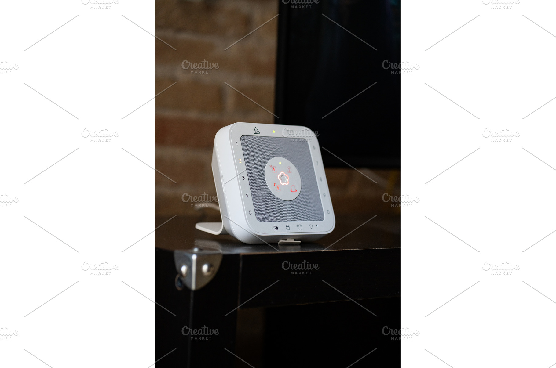 White smart home security hub, a Technology Photo by volodymyrshtun13795
