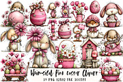 Whimsical Pink Easter Clipart, an Illustration by OK Design (Thumbnail 1 of 6)