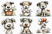 Whimsical Spring Dog Clipart PNG, an Illustration by Craft Nest (Thumbnail 4 of 11)