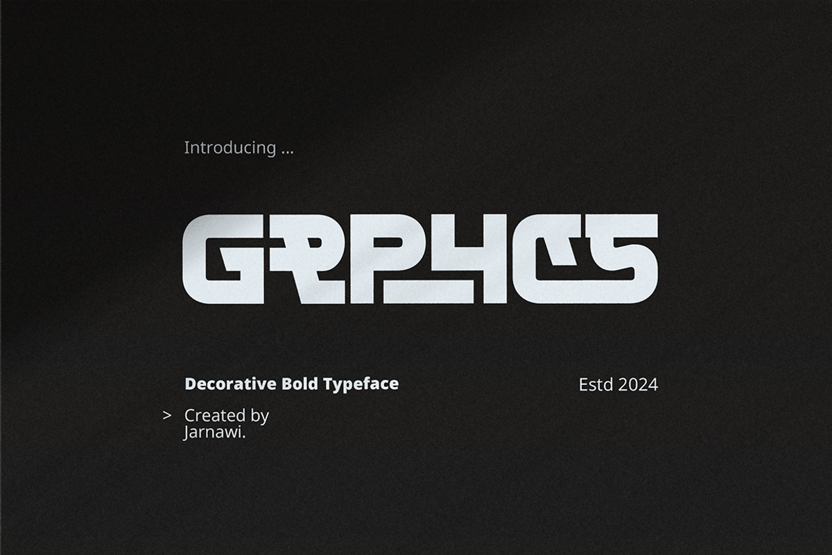 Grphcs - Logo Font, a Sans Serif Font by Grontype (Photo 1 of 10)