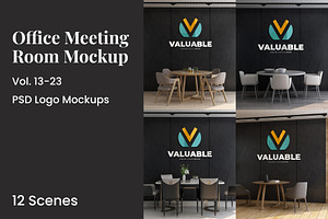 PSD Office Meeting Room Wall Mockup