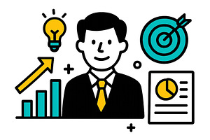 Business success concept with a man, a Finance Illustration by ZinetroN