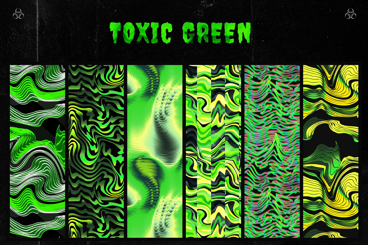 Toxic green seamless patterns pack, a Pattern Graphic by Gudiny (Photo 5 of 8)