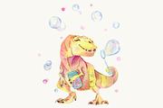 Watercolor dinosaur set, an Animal Illustration by Re_Margarita_Art (Thumbnail 3 of 8)